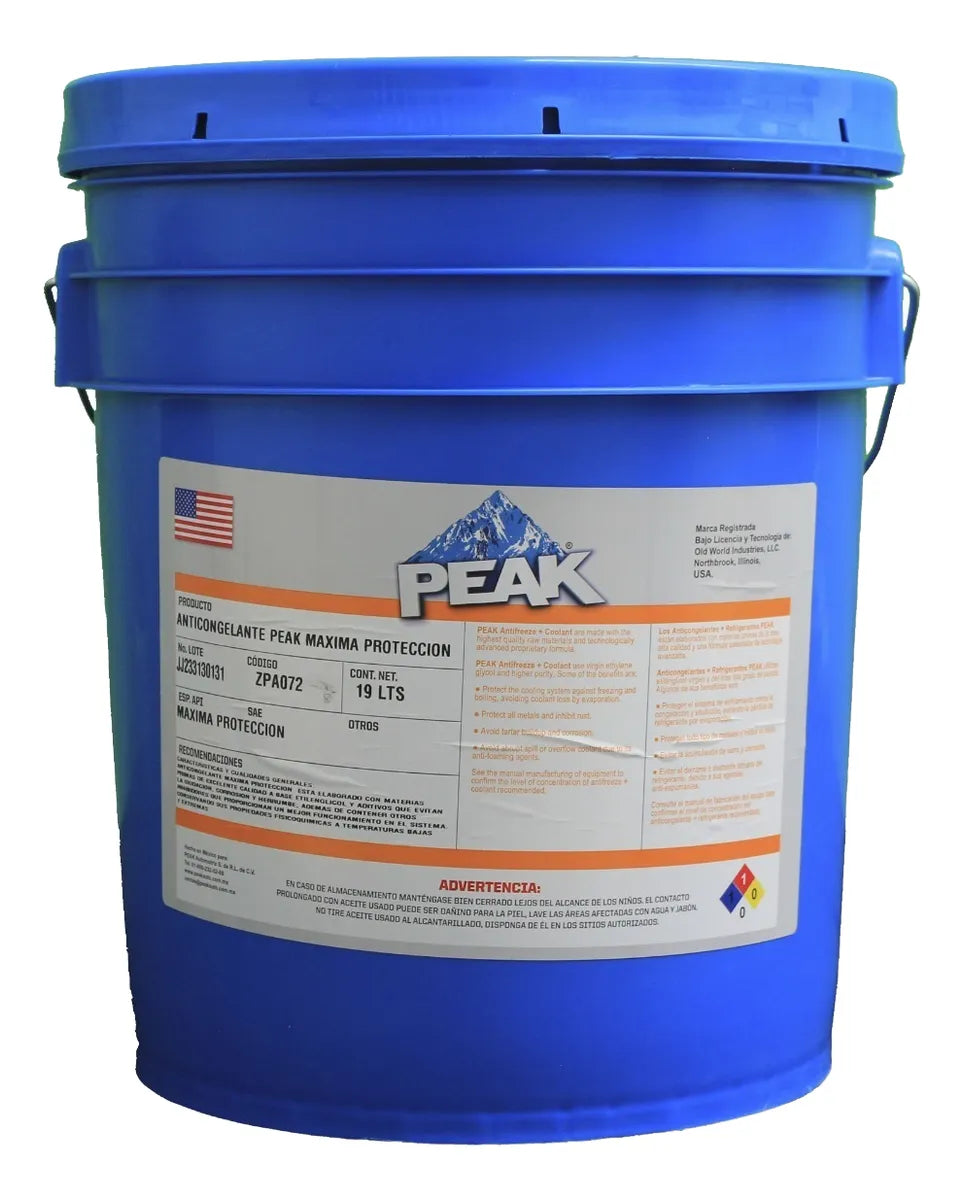 ANTICONGELANTE CUBETA 50/50 PEAK VERDE