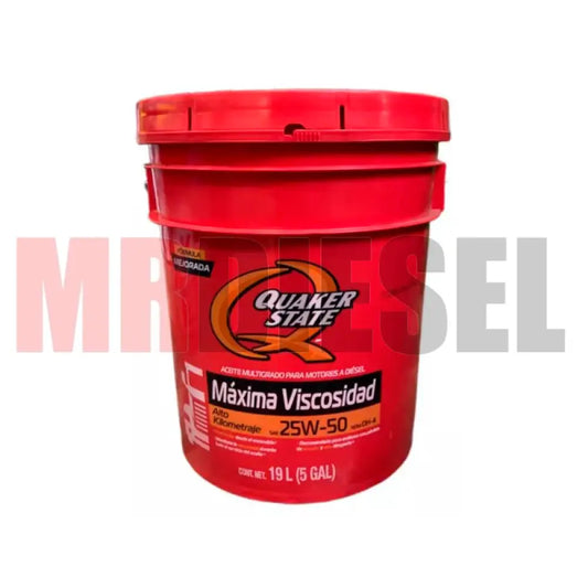 ACEITE DIESEL MOTOR 25W50 QUAKER 19LTS ACEITES