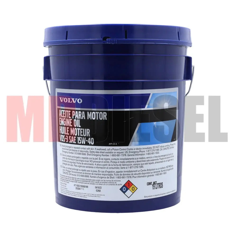 ACEITE MOTOR DIESEL VOLVO 15W40 CI4 19LTS ACEITES